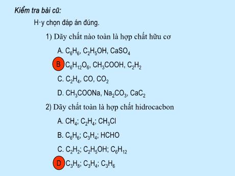 Bài giảng Hóa học 9 - Bài 42: Luyện tập Chương 4 (Hidrocacbon, nhiên liệu)
