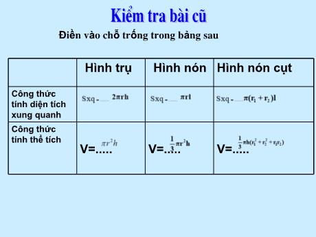 Bài giảng Toán 9 - Hình cầu