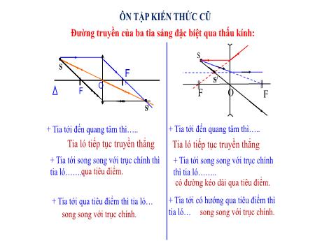 Bài giảng Vật lí 9 - Tiết 49: Bài tập về thấu kính hội tụ và phân kì