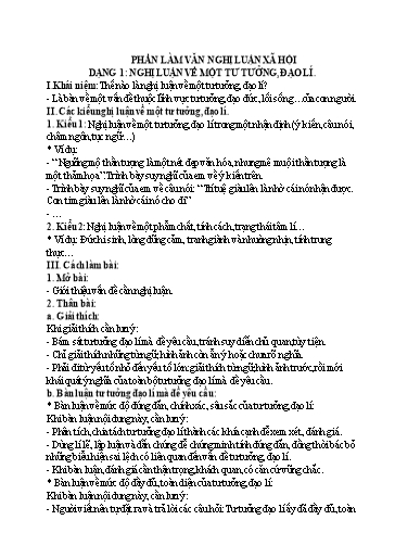 Đề cương ôn tập Ngữ văn 9 (Phần Làm văn nghị luận xã hội)