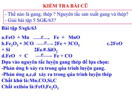 Bài giảng Hóa học 9 - Tiết 27: Sự ăn mòn kim loại và bảo vệ kim loại không bị ăn mòn - Trường THCS Quán Toan