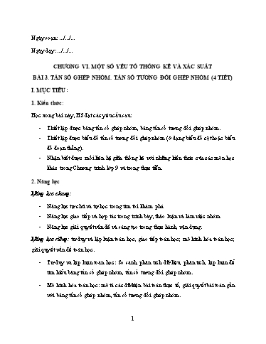 Bài giảng Toán 9 (Cánh diều) - Chương 6 - Bài 3: Tần số ghép nhóm. Tần số tương đối ghép nhóm - Năm học 2024-2025 - Trường THCS Nguyễn Chuyên Mỹ