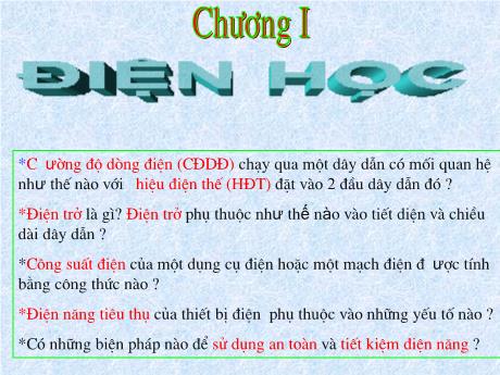Bài giảng Vật lí 9 - Chương 1 - Bài 1: Sự phụ thuộc cường độ dòng điện vào hiệu điện thế giữa hai đầu dây dẫn - Trường THCS Đông Hải