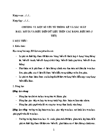 Kế hoạch bài dạy Toán 9 (Cánh diều) - Chương 6 - Bài 1: Mô tả và biêu diễn dữ liệu trên các bảng, biểu đồ - Năm học 2024-2025 - Trường THCS Nguyễn Chuyên Mỹ